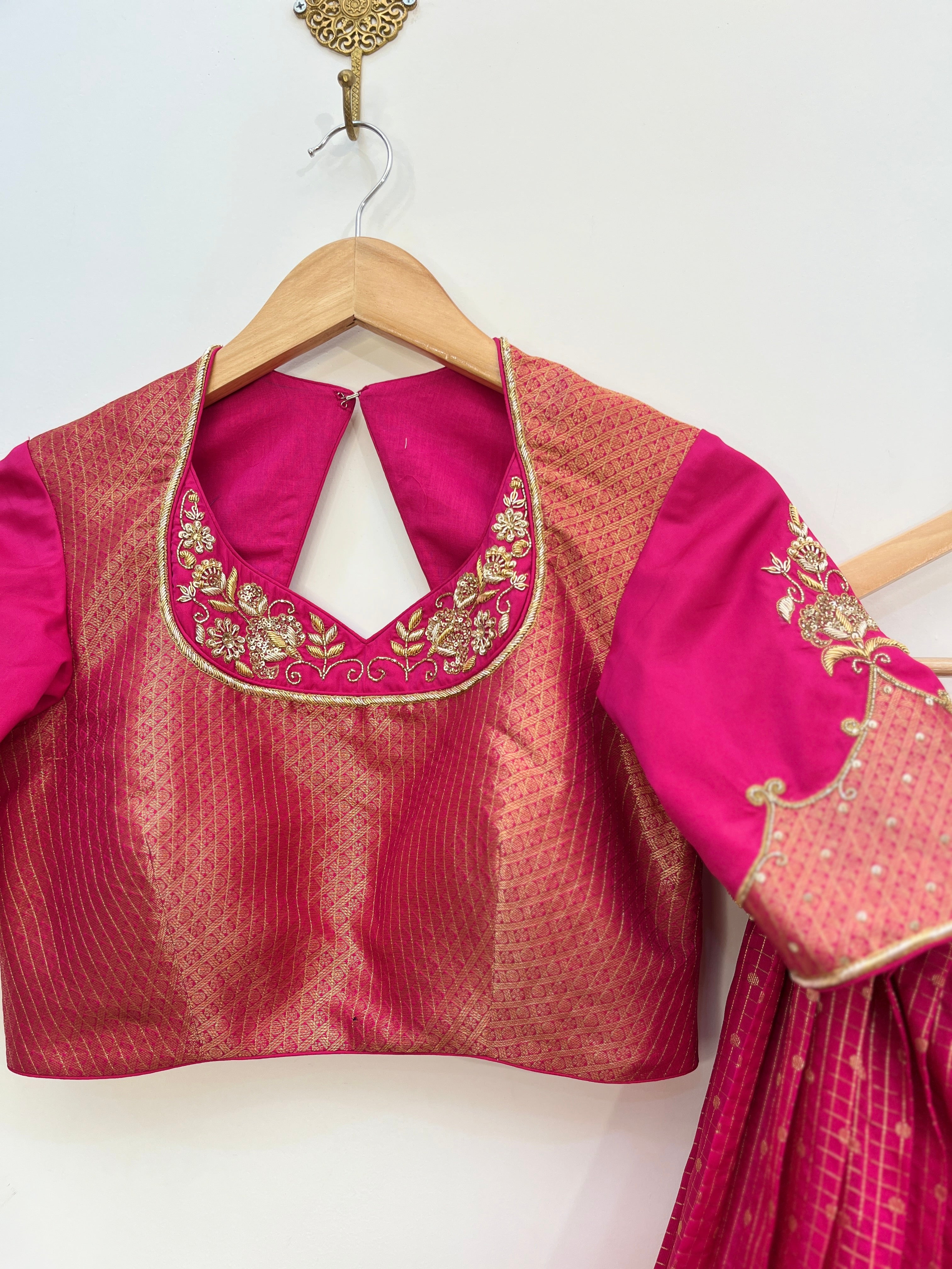 Rani Pink Kanchipattu Langa Voni