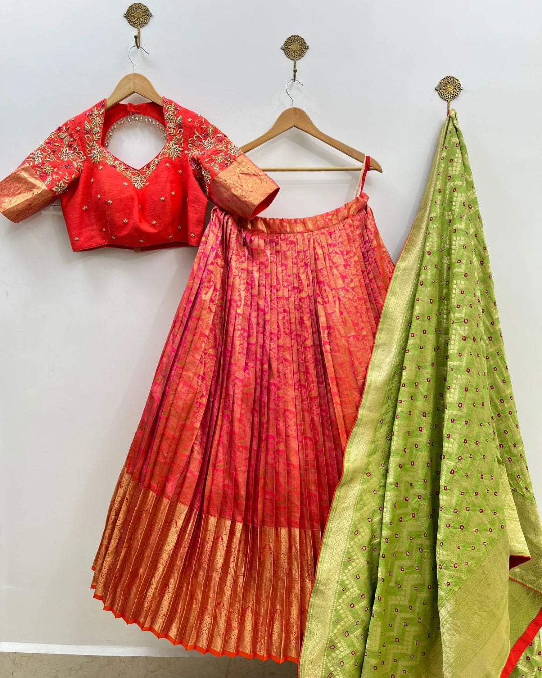 Orange Kanchipattu Langa Voni