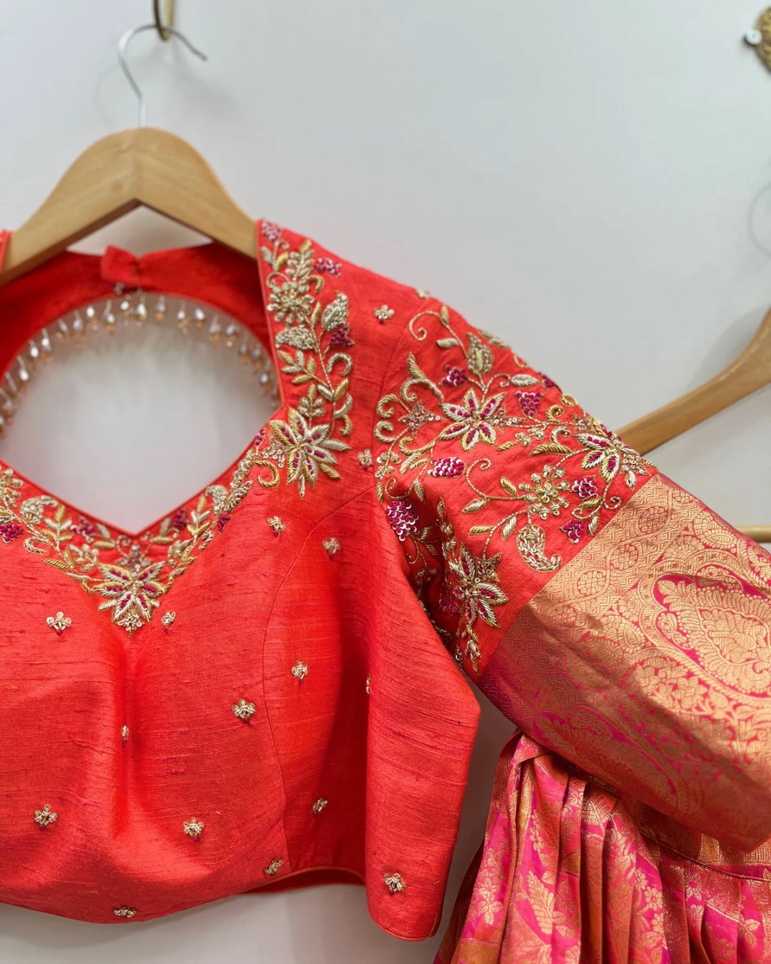 Orange Kanchipattu Langa Voni