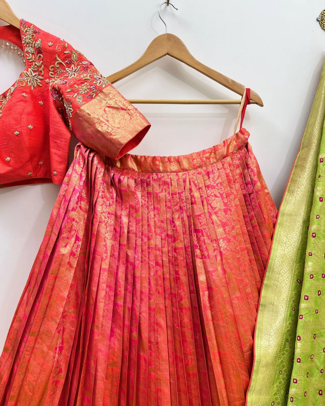 Orange Kanchipattu Langa Voni