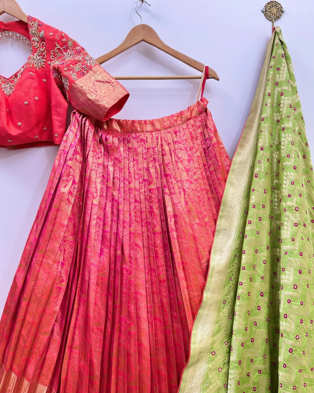 Orange Kanchipattu Langa Voni