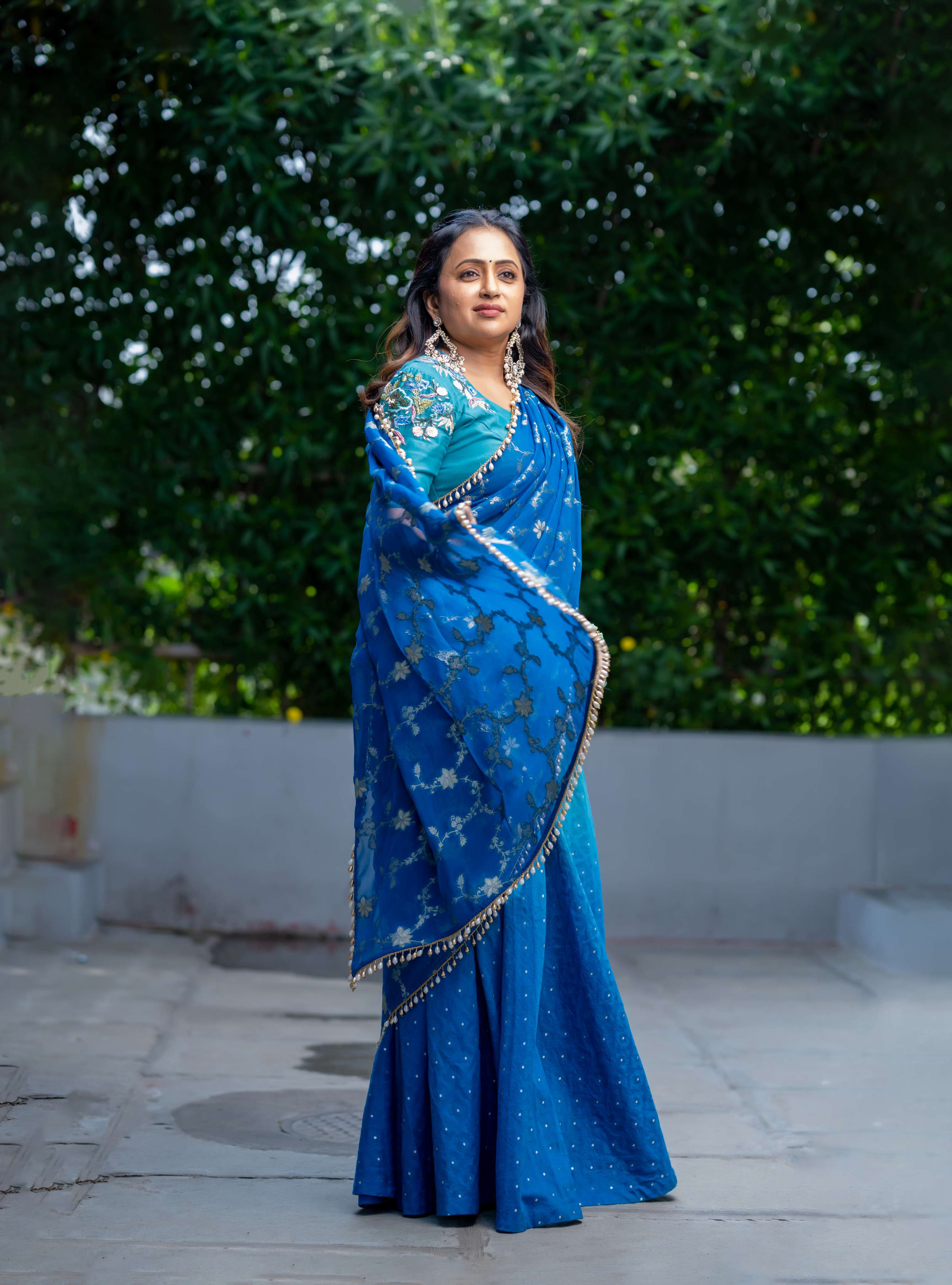 Ombre Chanderi Lehanga Voni Set