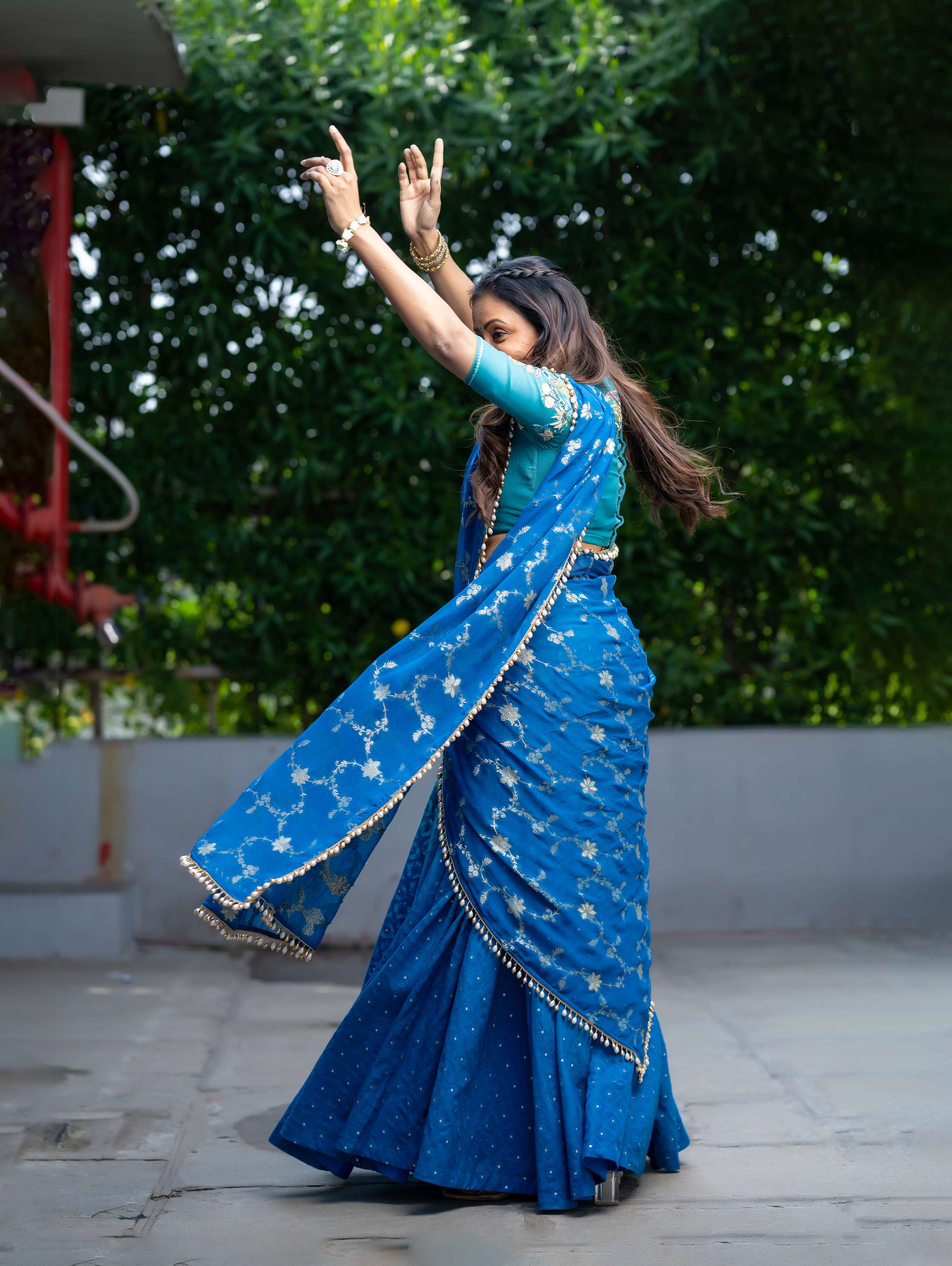 Ombre Chanderi Lehanga Voni Set