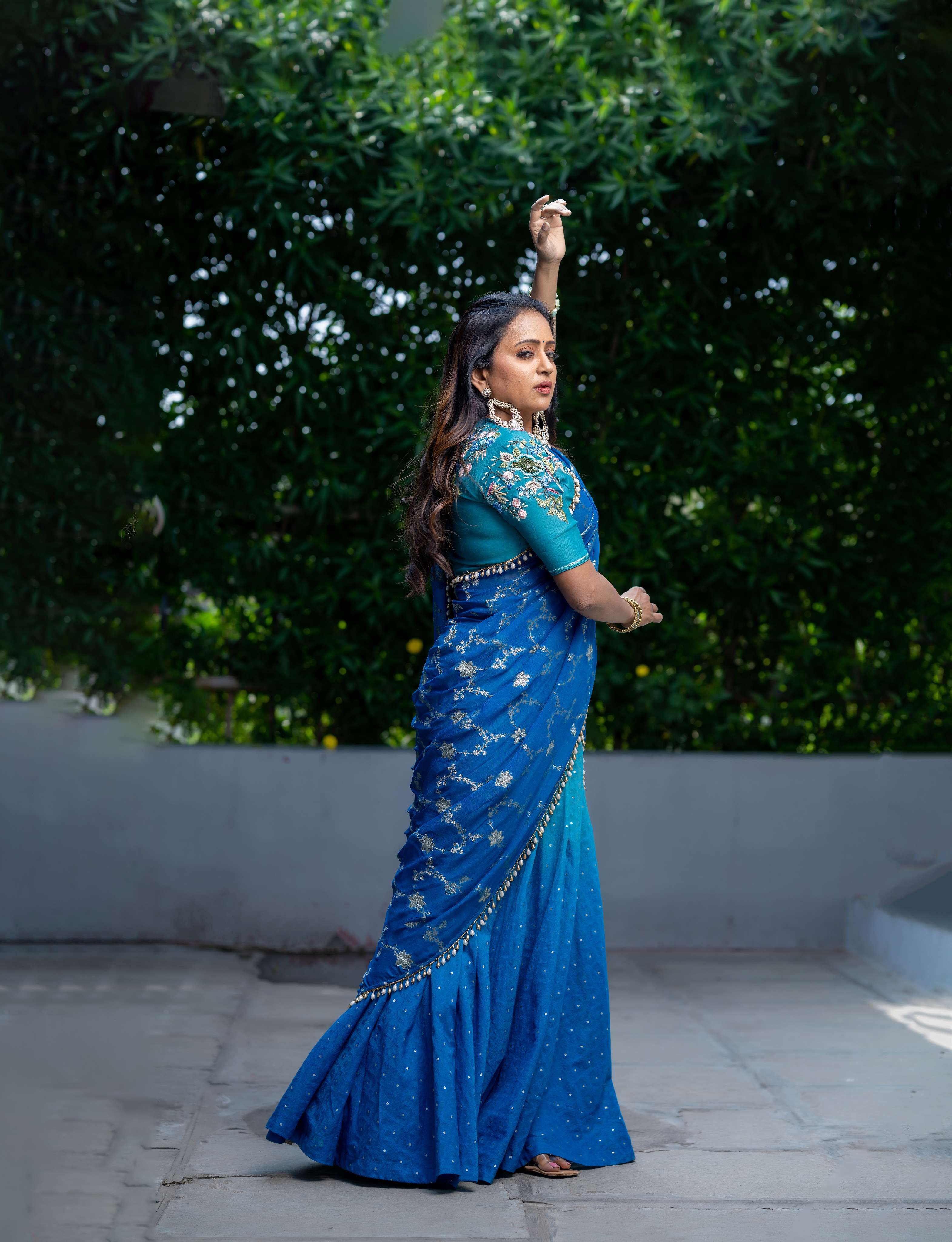 Ombre Chanderi Lehanga Voni Set