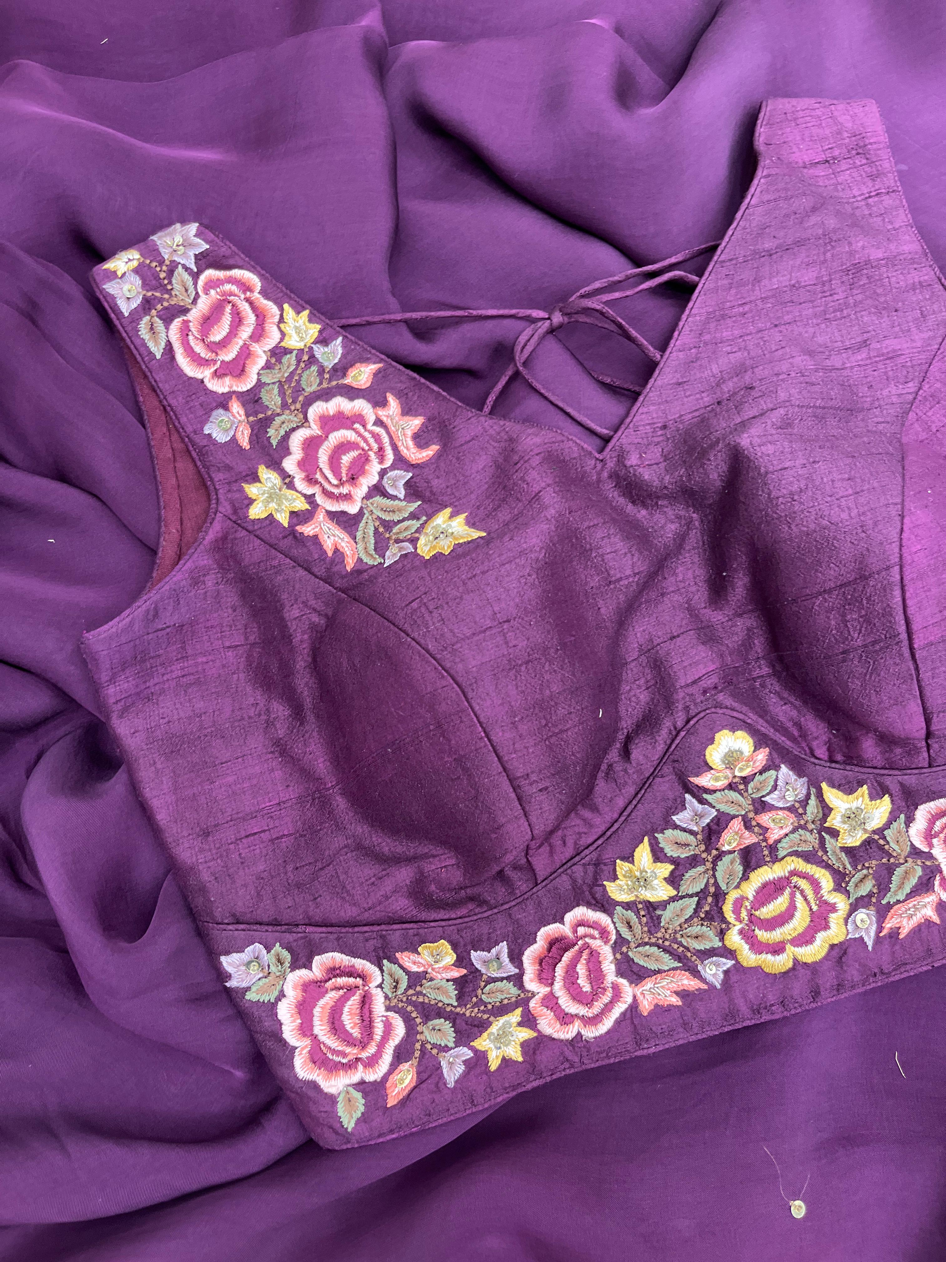 Pure Falling Organza Saree with Blouse