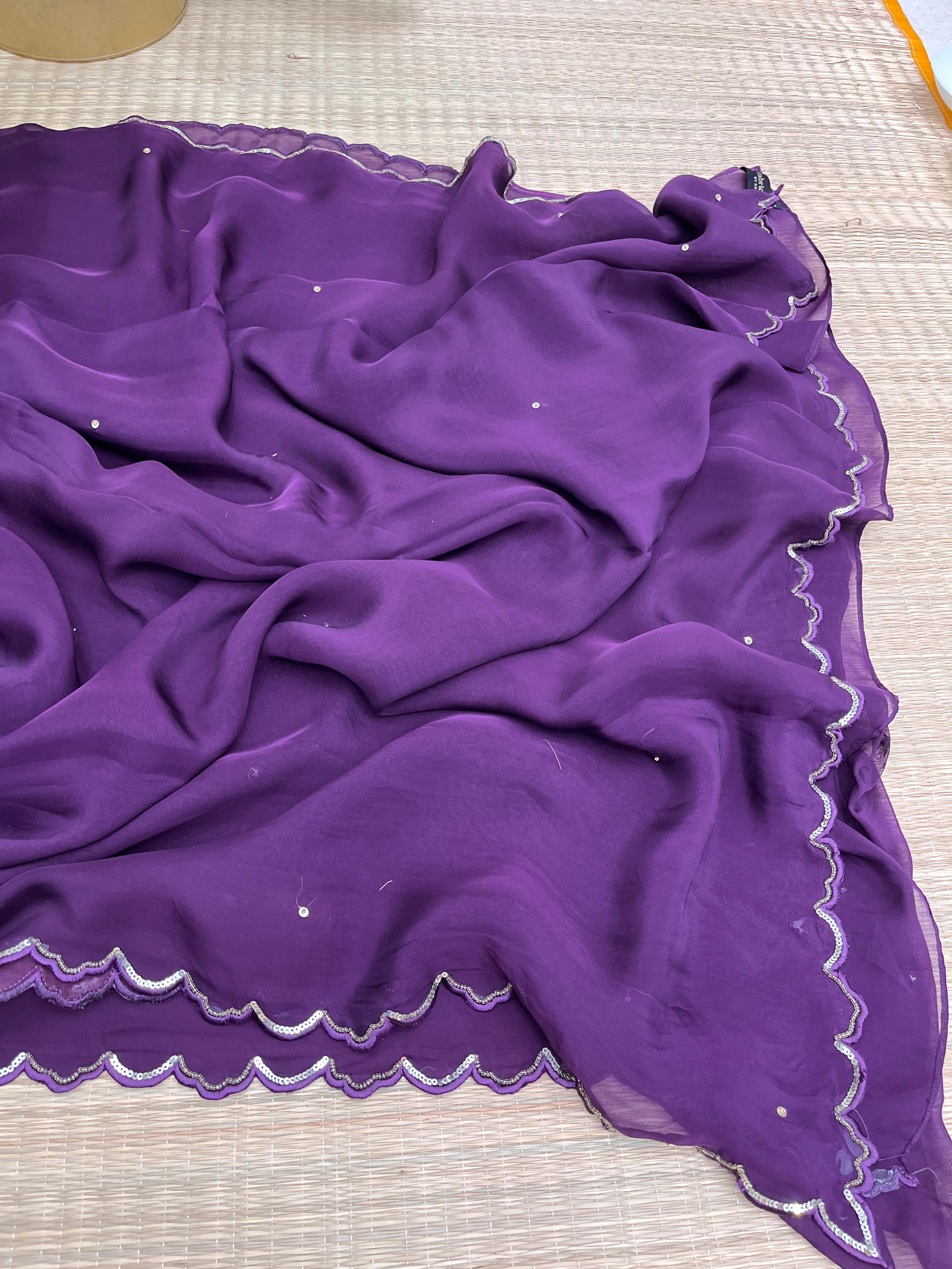 Pure Falling Organza Saree with Blouse