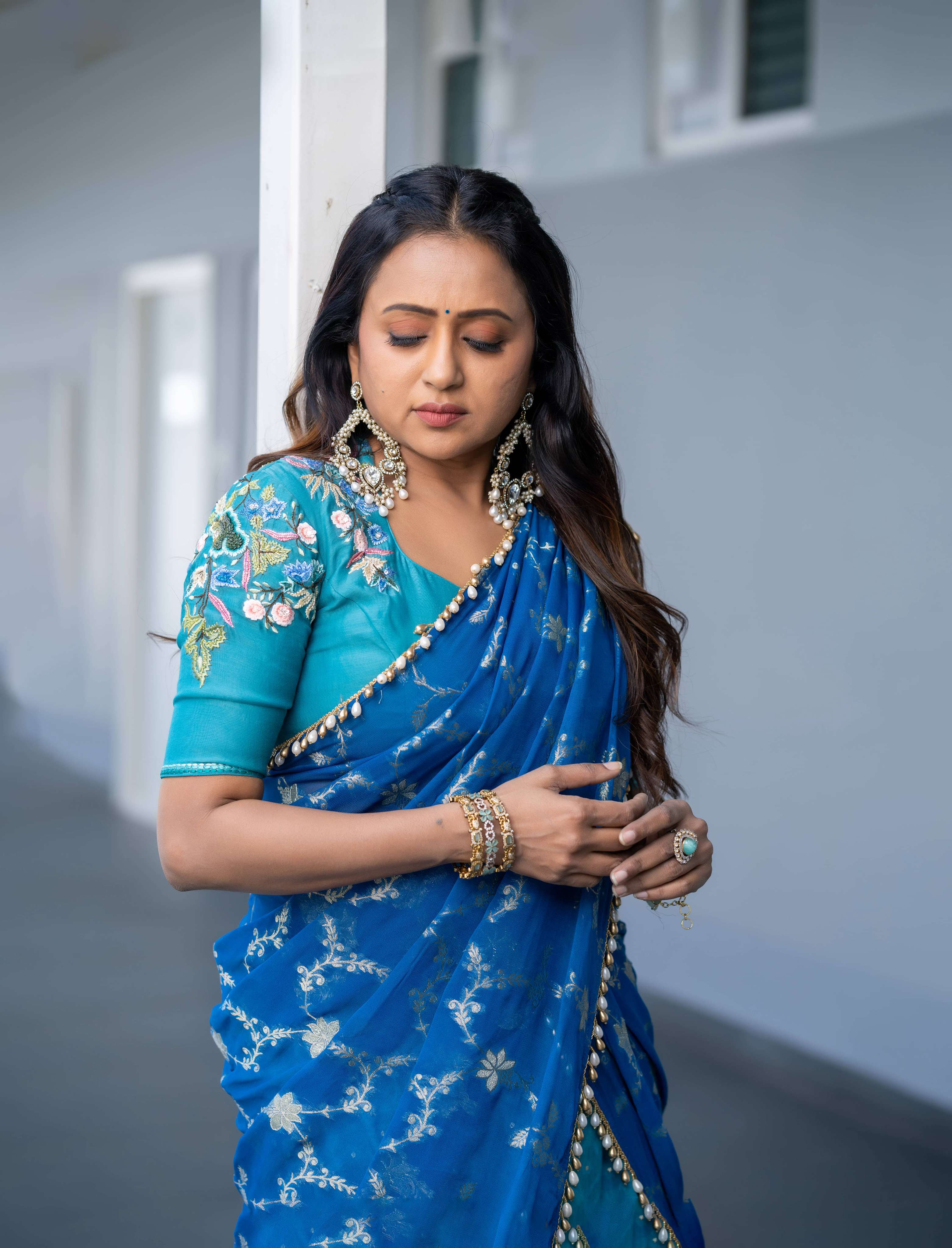 Ombre Chanderi Lehanga Voni Set