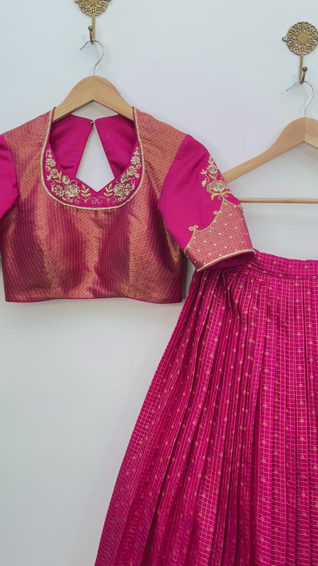 Rani Pink Kanchipattu Langa Voni